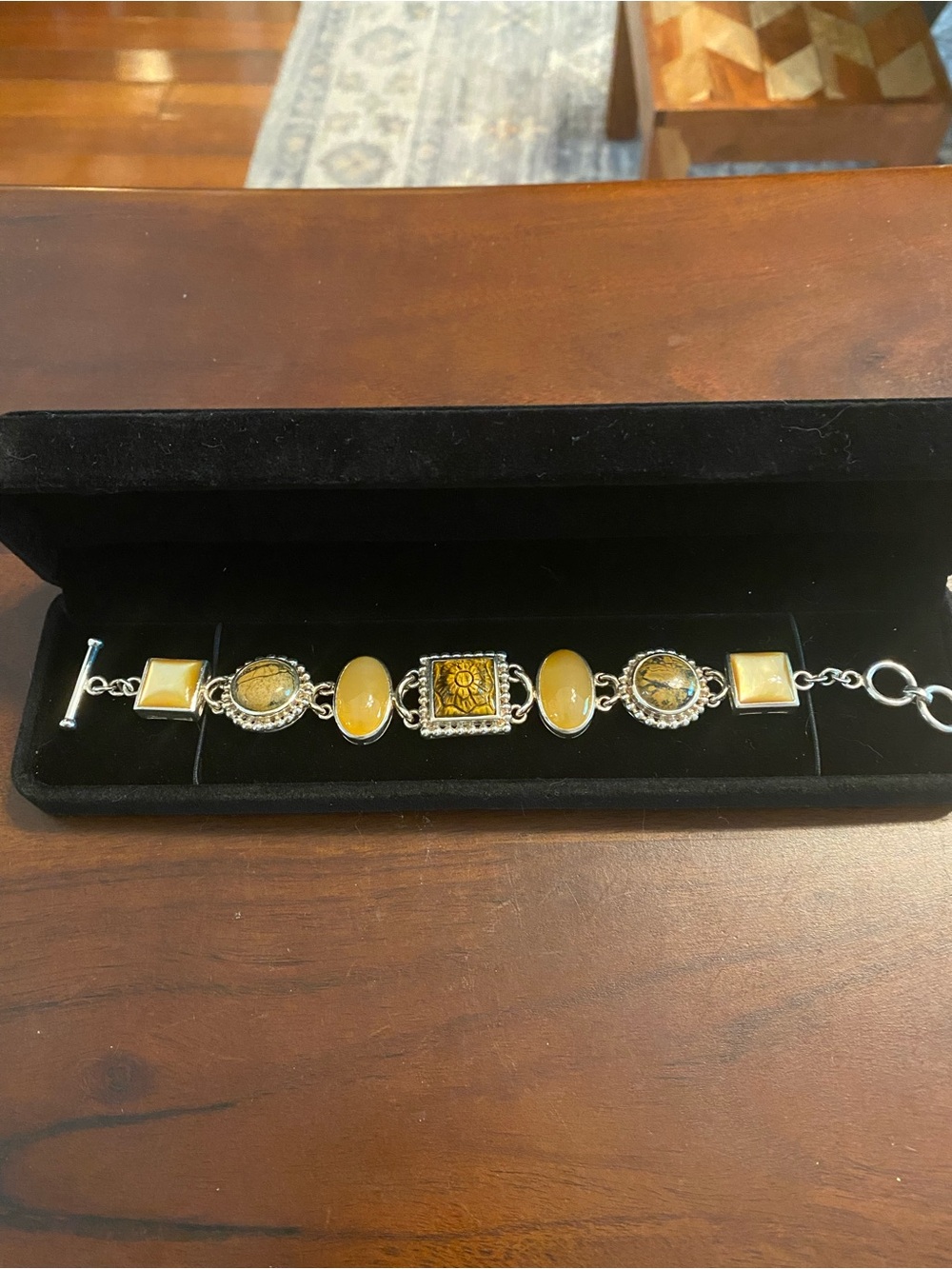 Whitney Kelly Tigers 🐅 Eye Gem Stone Sterling Bracelet